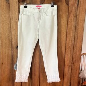 NWT Lilly Pulitzer South Ocean Skinny Crop in Resort white ladies 12.